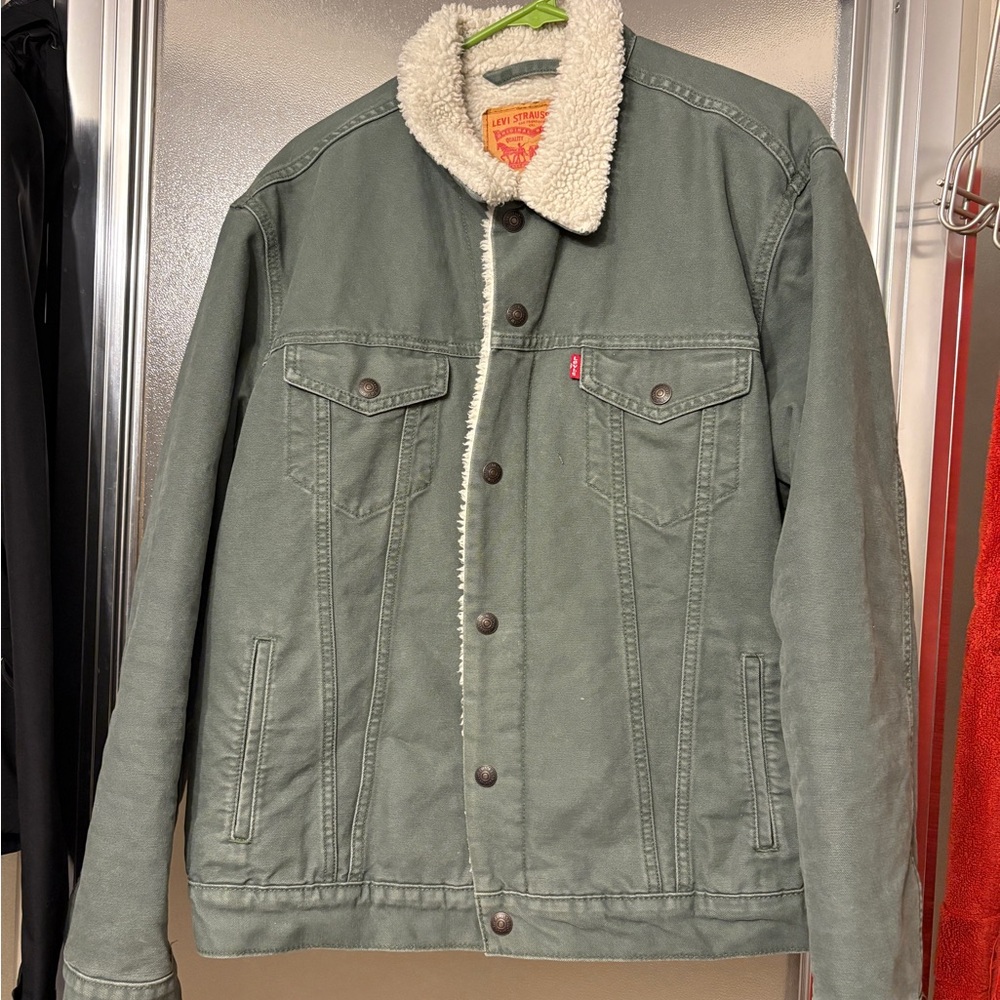 Levi's Green Sherpa Lined Utility Jacket